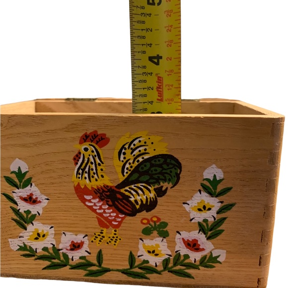 Vintage recipe box with rooster painting - Picture 5 of 10